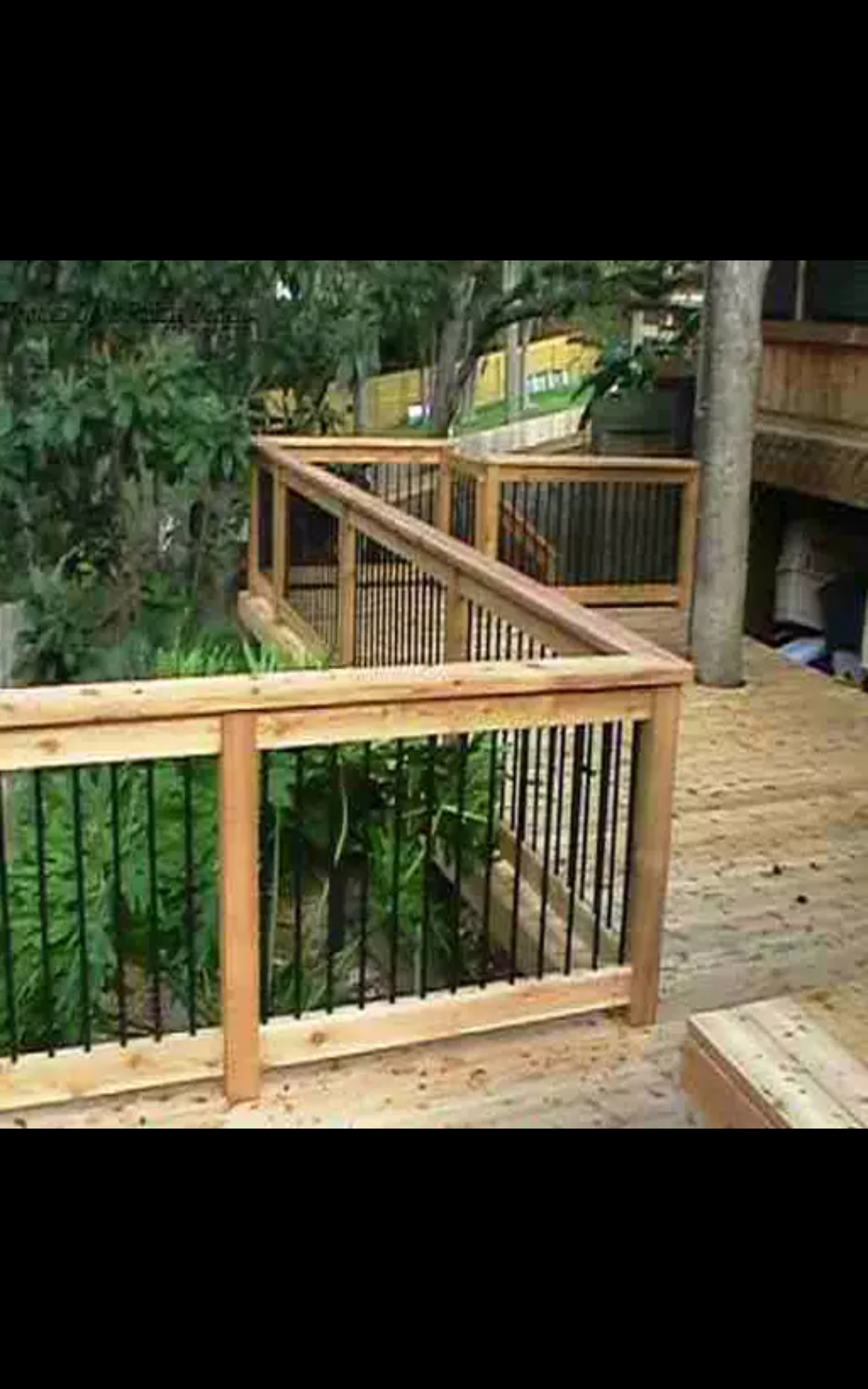 Cedar Deck with Metal Balusters