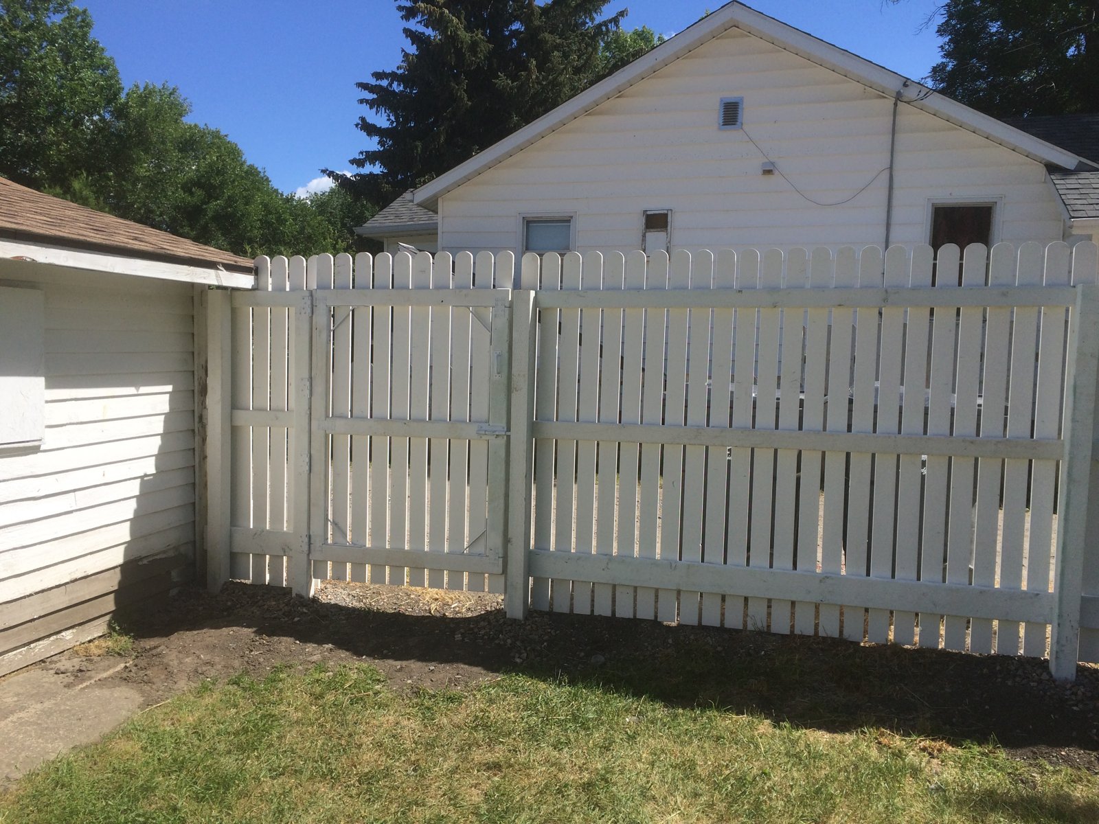 Picket Fence by Garage