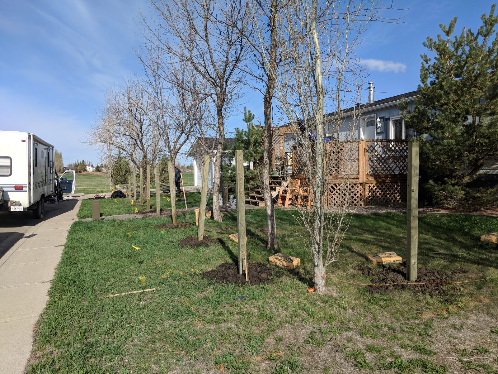 Setting Posts Along the Property Line