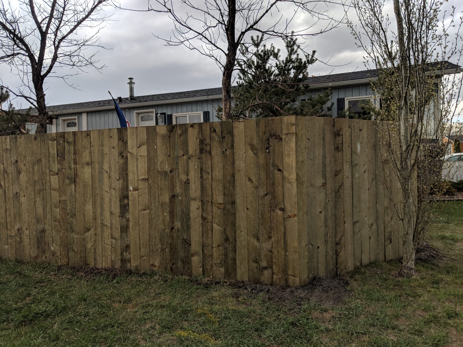 Backyard Corner Privacy Fence