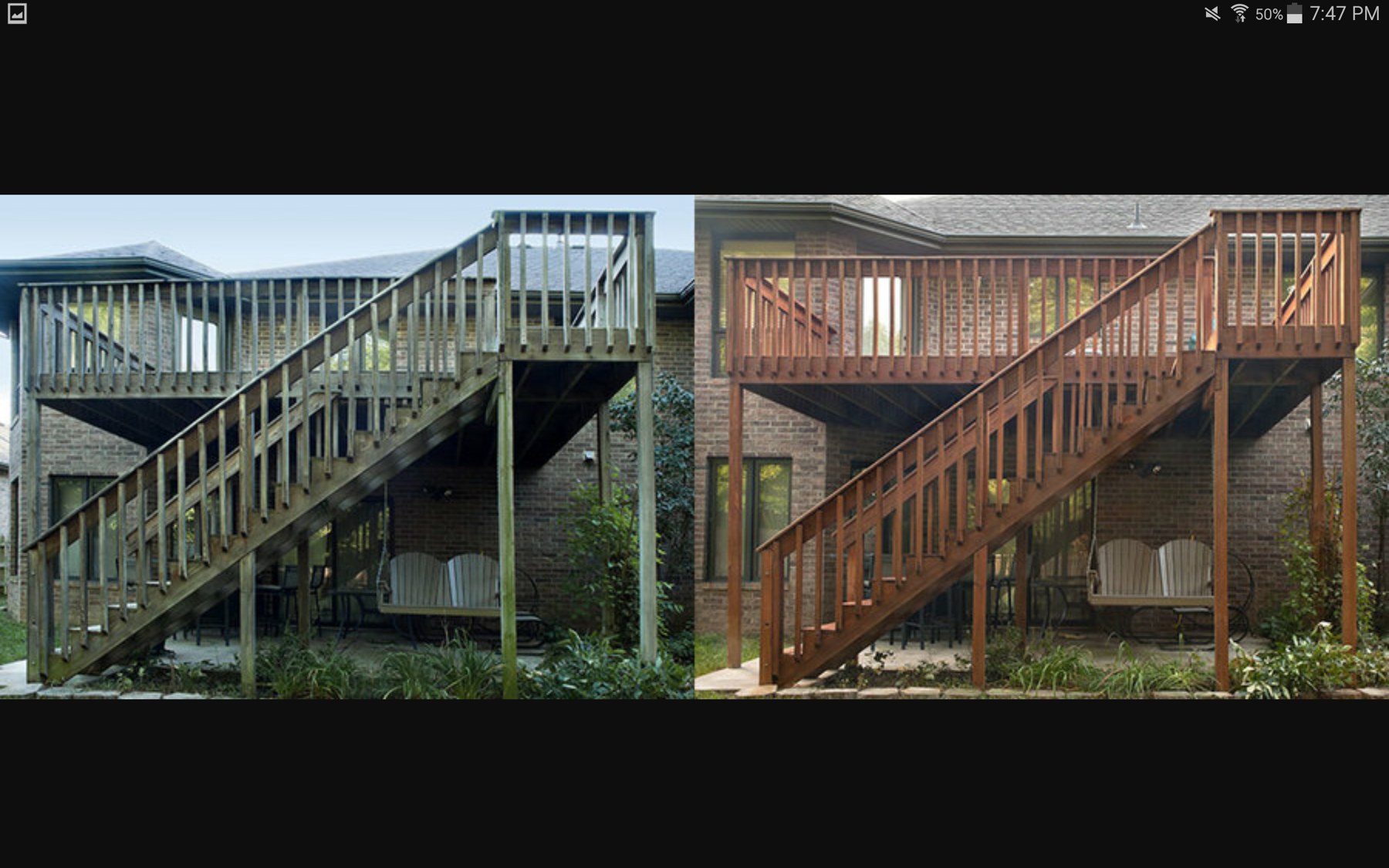 Raised deck before and after