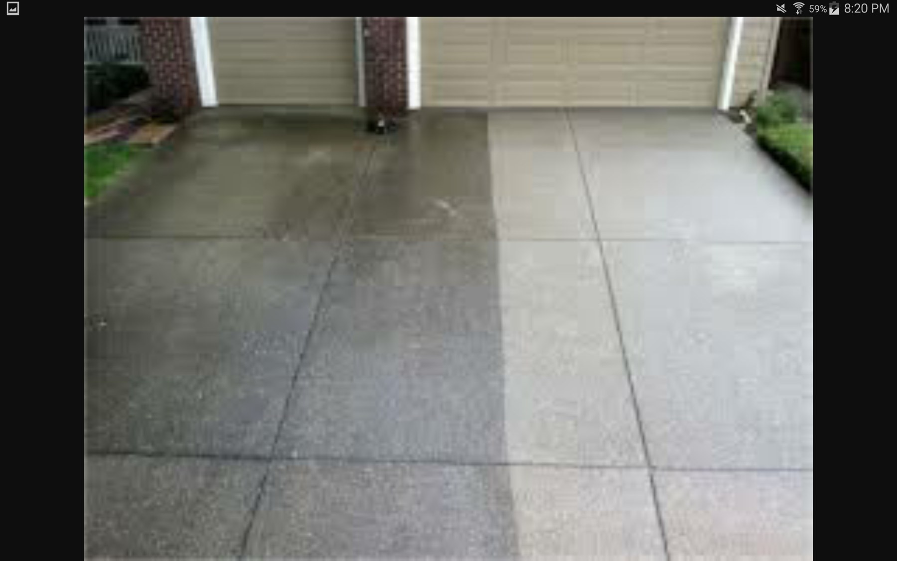 Concrete cleaning results