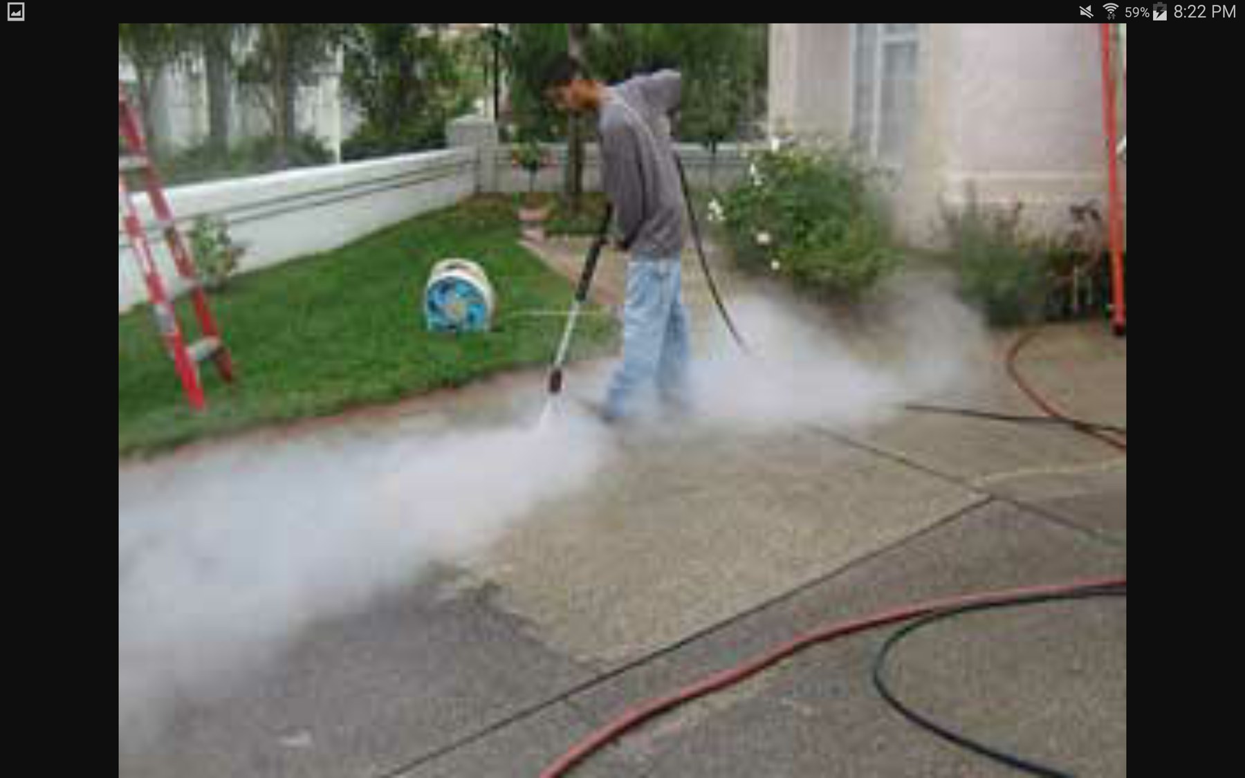 Walkway wash underway