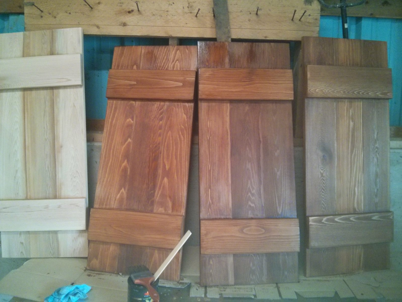 Stained Shutters Curing