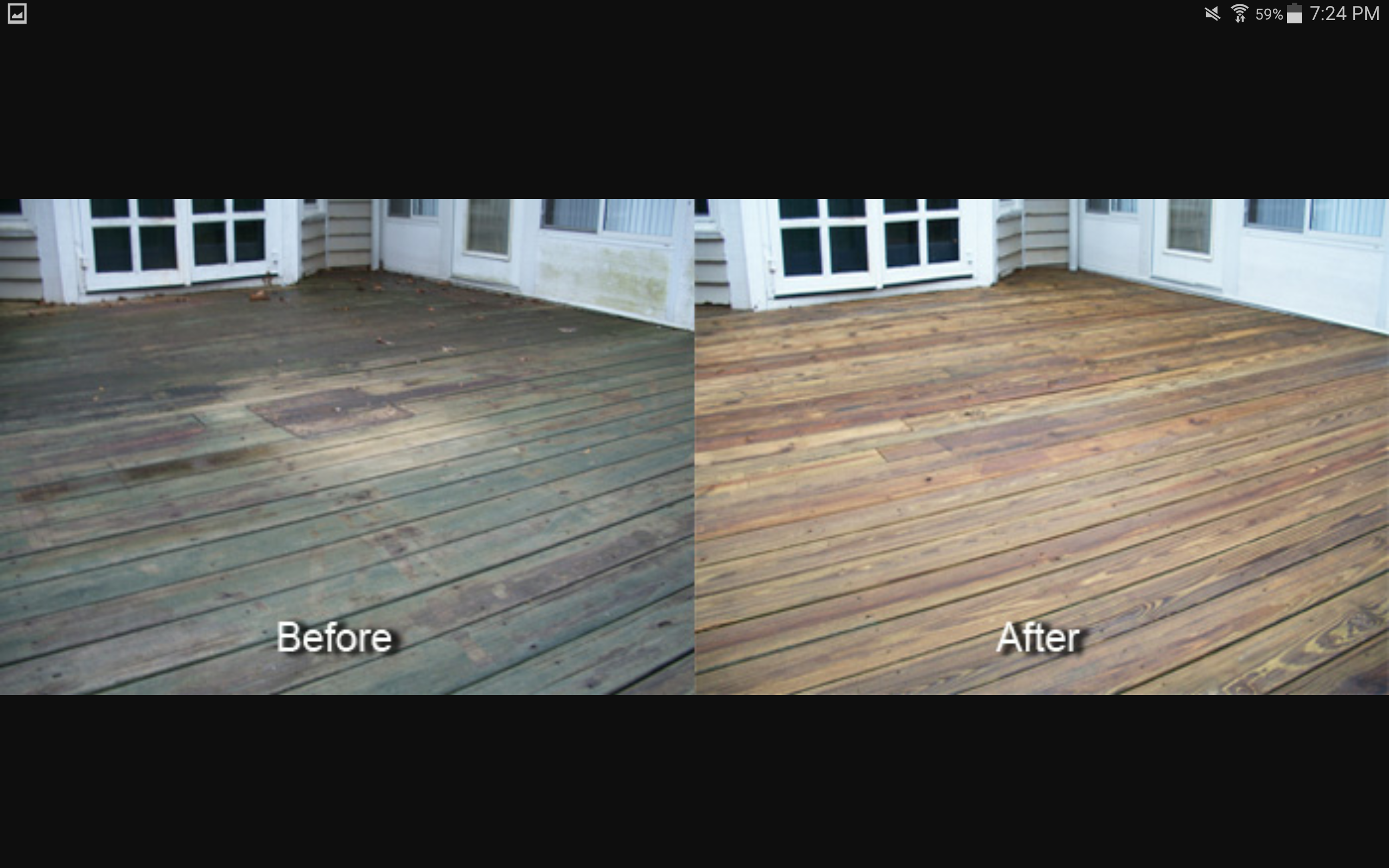 Before and After Deck Cleaning